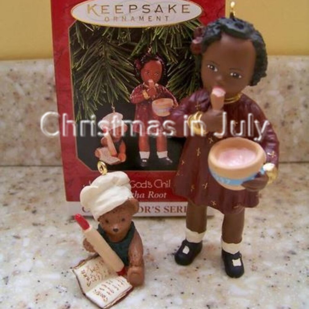 Hallmark 1997 Nikki All God's Children Teddy Bear Cook Christmas Ornament